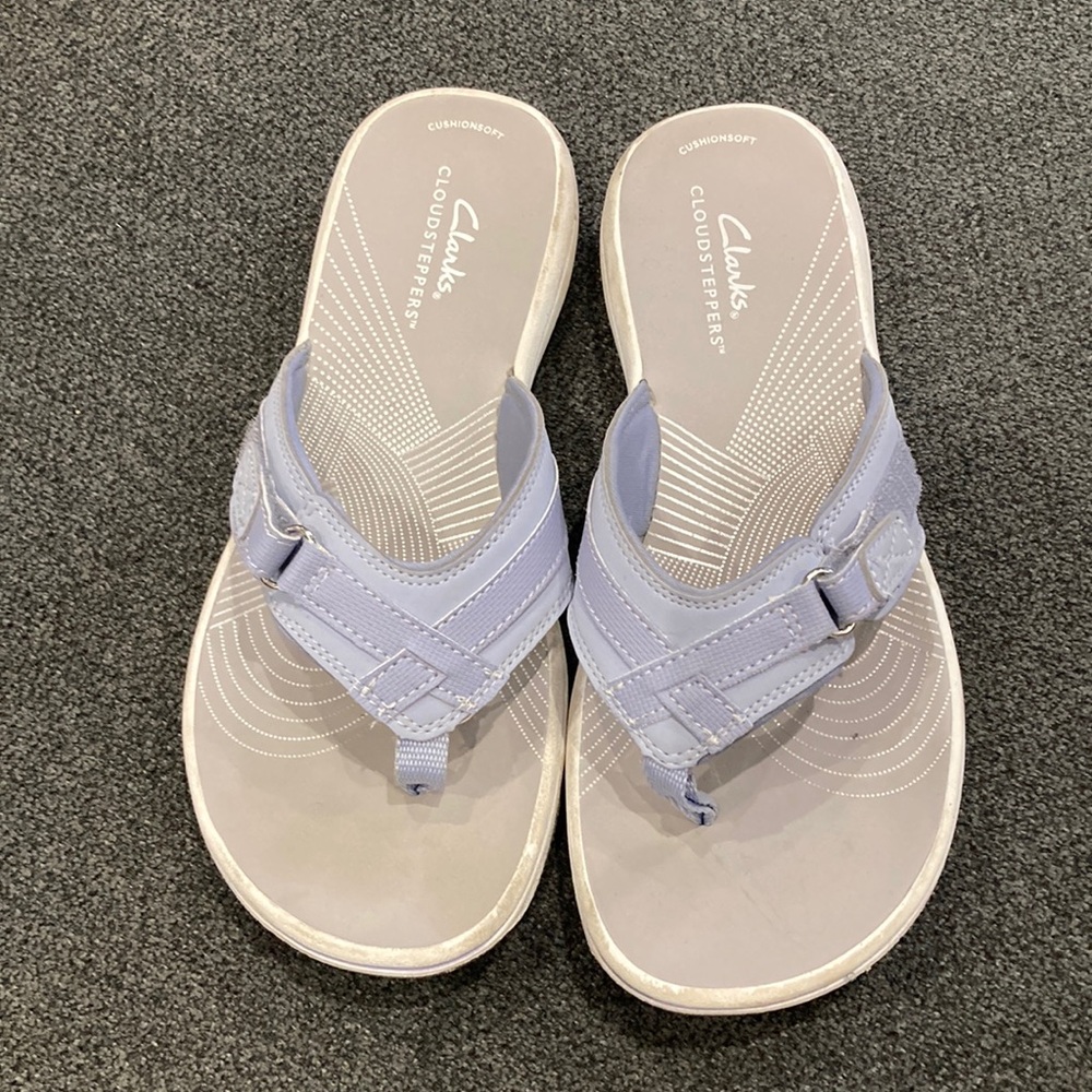Clarks Gray Sandals with Comfort Footbed